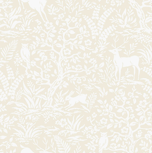 Daisy Bennett Designs  Scandi Forest Animal Print Transitional Beige   - DB21005