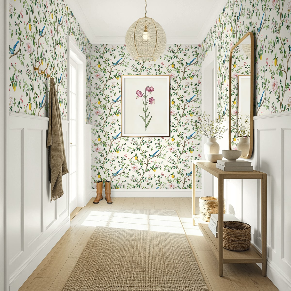Daisy Bennett Designs  Blossom Chinoiserie Floral Chinoiserie Traditional Off-White   - DB21200