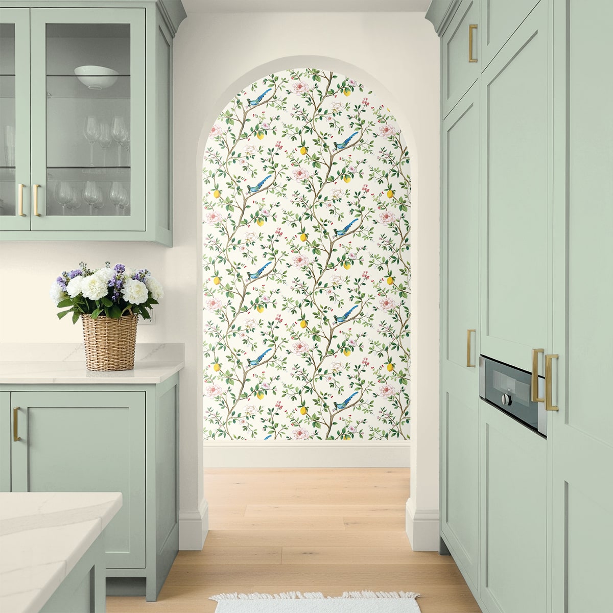 Daisy Bennett Designs  Blossom Chinoiserie Floral Chinoiserie Traditional Off-White   - DB21200