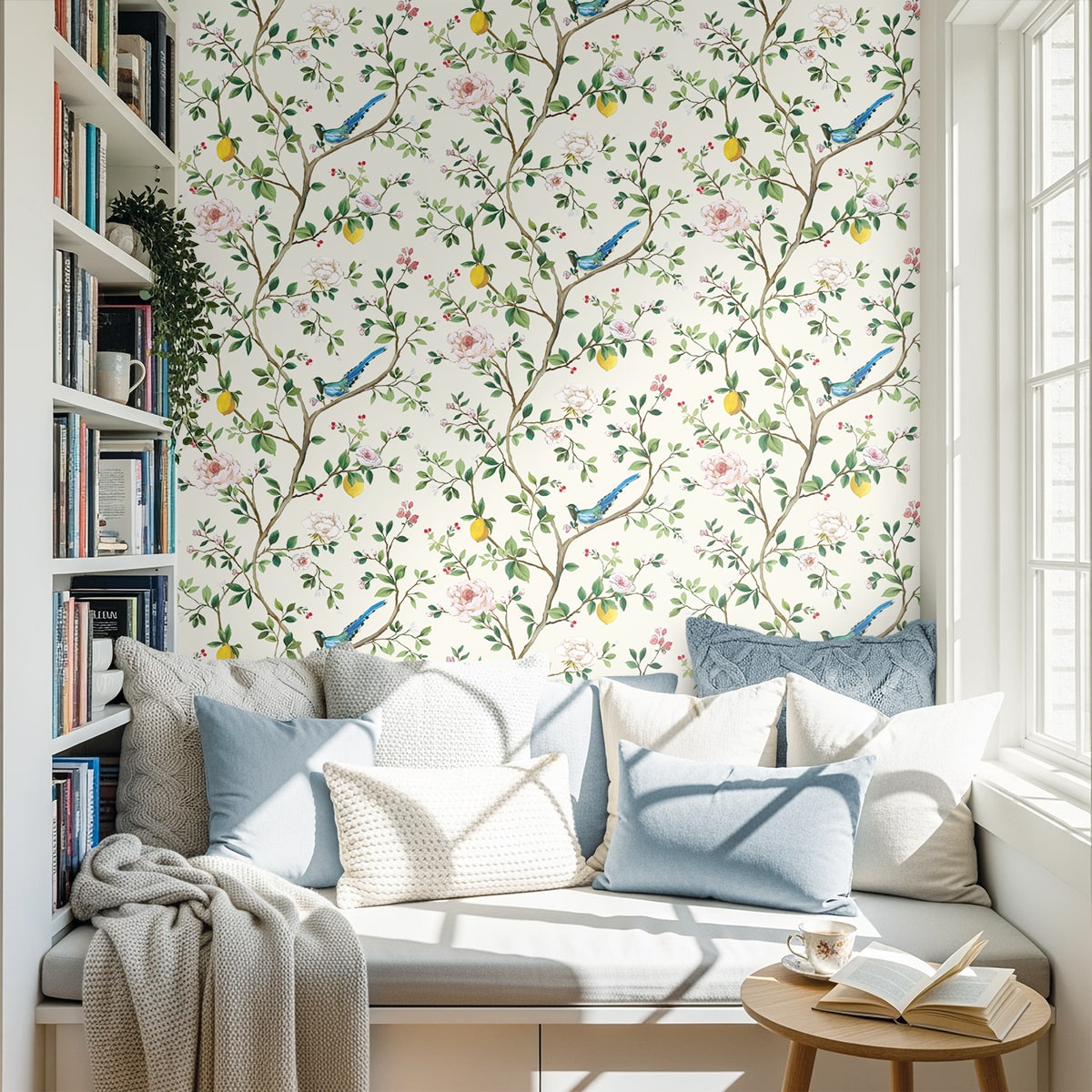 Daisy Bennett Designs  Blossom Chinoiserie Floral Chinoiserie Traditional Off-White   - DB21200