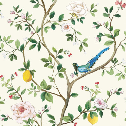 Daisy Bennett Designs  Blossom Chinoiserie Floral Chinoiserie Traditional Off-White   - DB21200