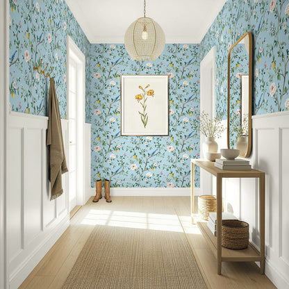 Daisy Bennett Designs  Blossom Chinoiserie Floral Chinoiserie Traditional Blue   - DB21202