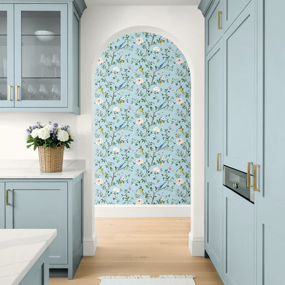 Daisy Bennett Designs  Blossom Chinoiserie Floral Chinoiserie Traditional Blue   - DB21202