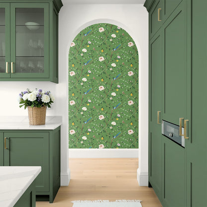 Daisy Bennett Designs  Blossom Chinoiserie Floral Chinoiserie Traditional Green   - DB21204