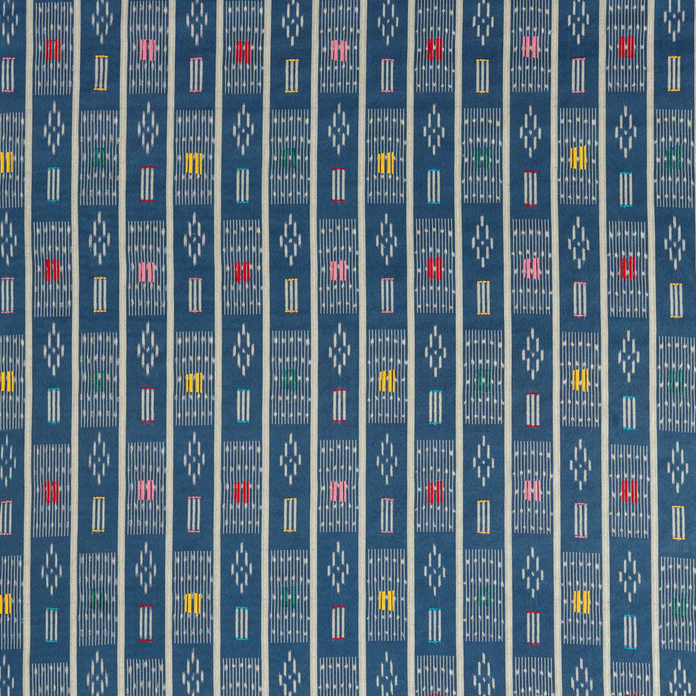 SANDERSON Safar Fabric Abstract, Graphic Indigo,Multi   - DBOT237525