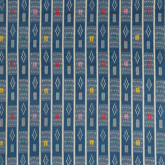 SANDERSON Safar Fabric Abstract, Graphic Indigo,Multi   - DBOT237525