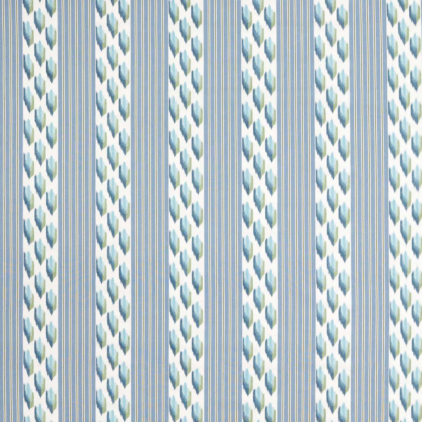 SANDERSON Musafir Fabric Abstract, Graphic Persian Blue,Cardomom   - DBOT237532