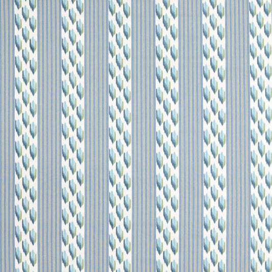 SANDERSON Musafir Fabric Abstract, Graphic Persian Blue,Cardomom   - DBOT237532