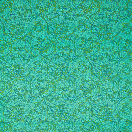 MORRIS & CO Bachelors Button Fabric Contemporary, Floral Olive,Turquoise   - DBPF226840