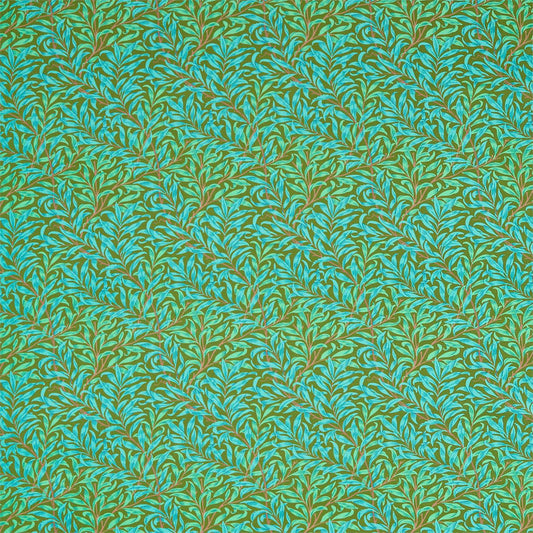 MORRIS & CO Willow Bough Fabric Leaves , Trees Olive,Turquoise   - DBPF226841