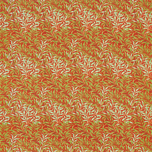 MORRIS & CO Willow Bough Fabric Leaves , Trees Tomato,Olive   - DBPF226843