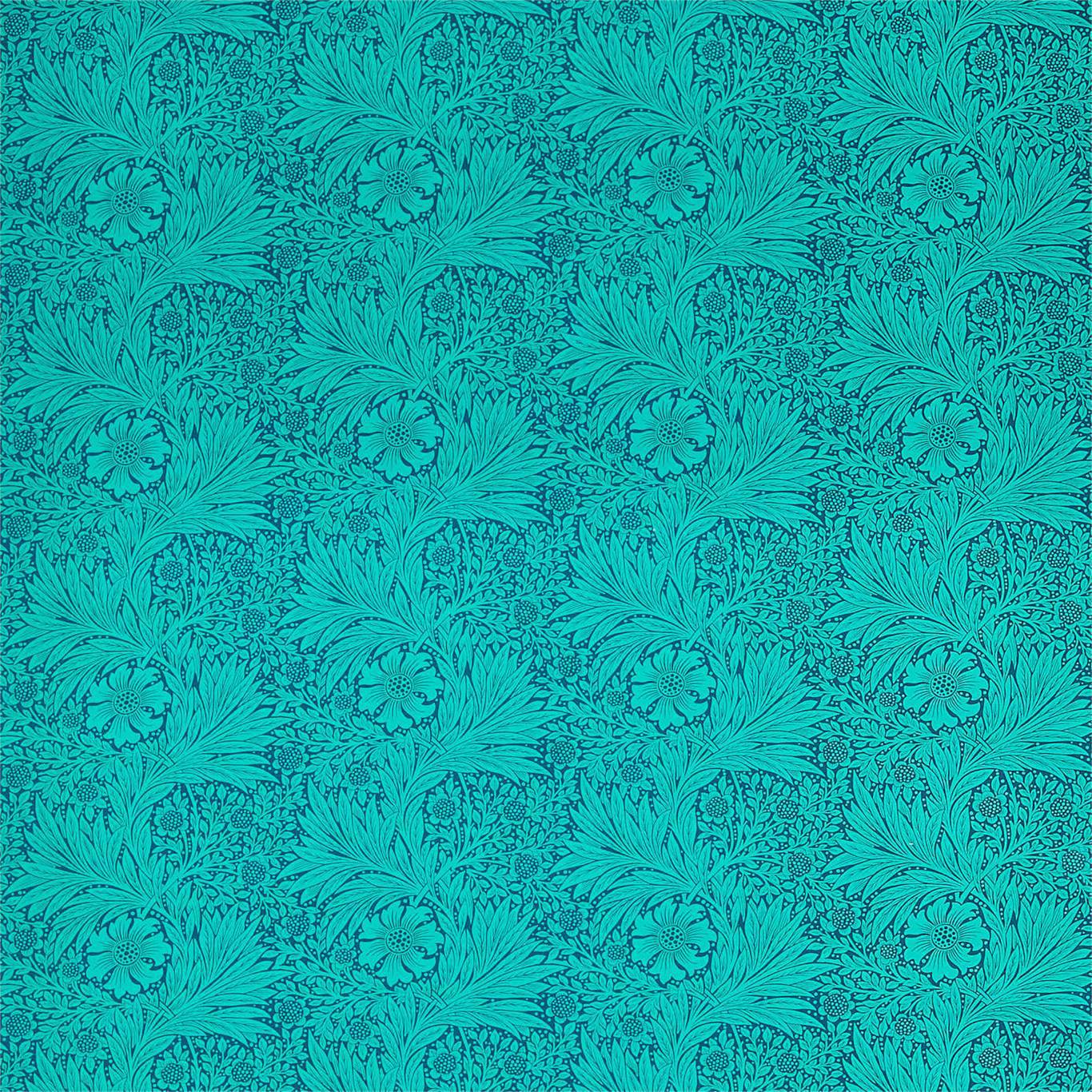 MORRIS & CO Marigold Fabric Contemporary, Floral Navy,Turquoise   - DBPF226846