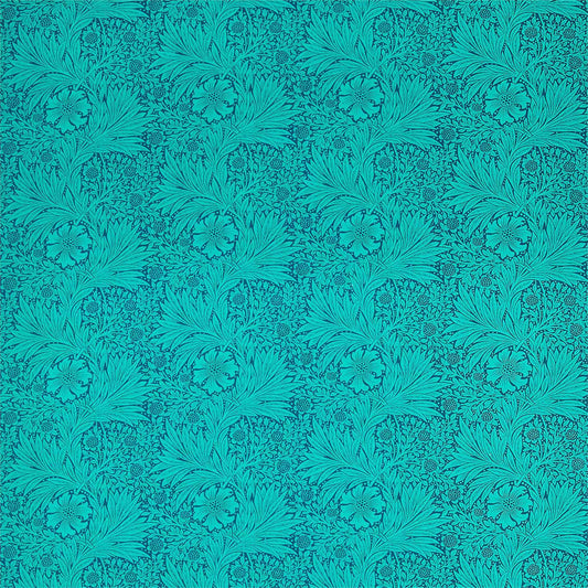 MORRIS & CO Marigold Fabric Contemporary, Floral Navy,Turquoise   - DBPF226846