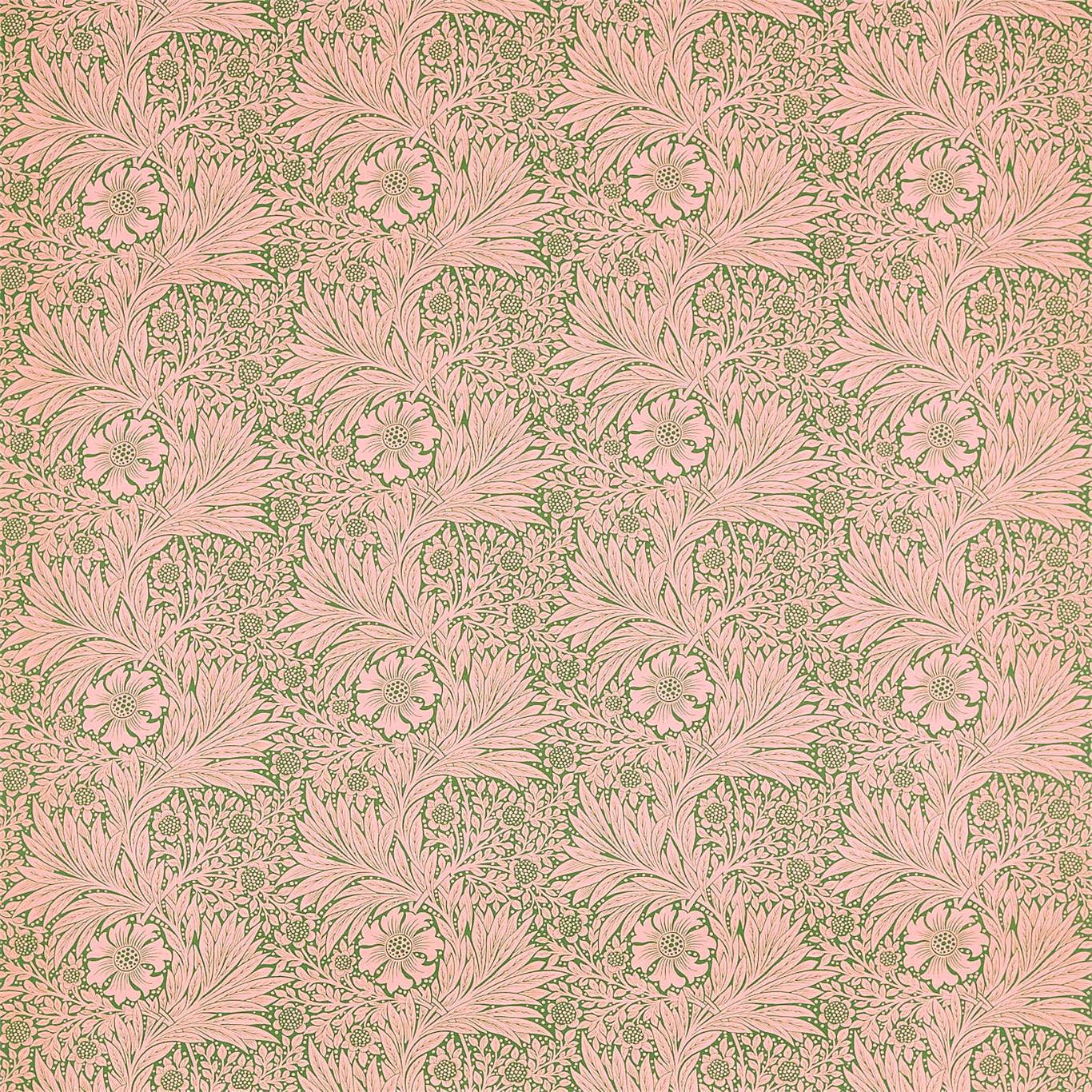 MORRIS & CO Marigold Fabric Contemporary, Floral Olive,Pink   - DBPF226847