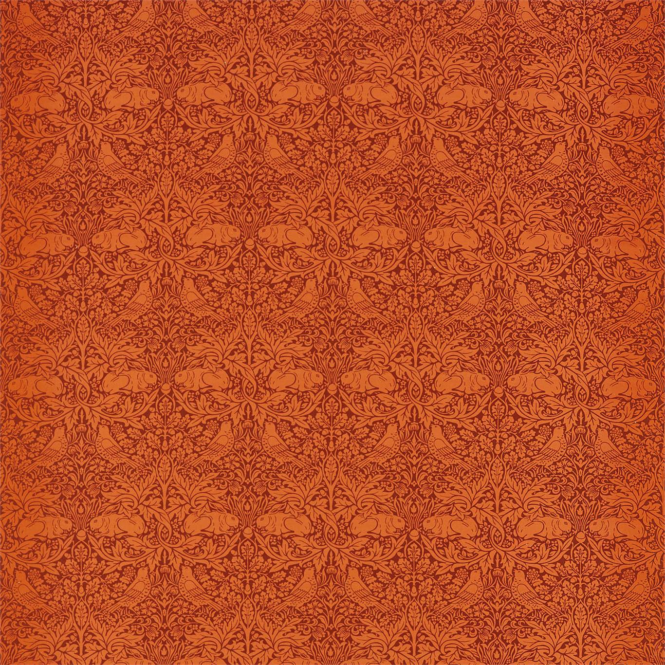 MORRIS & CO Brer Rabbit Fabric Leaves , Trees Burnt Orange   - DBPF226849