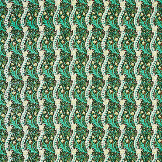 MORRIS & CO Daffodil Fabric Contemporary, Floral Dark Olive   - DBPF226854