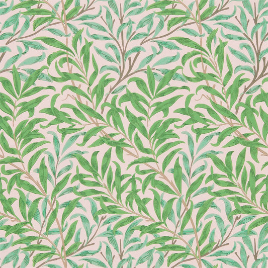 MORRIS & CO Willow Bough Wallpaper Leaves , Trees Pink,Leaf Green  Surface- Printed Wallpaper - DBPW216949