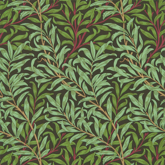 MORRIS & CO Willow Bough Wallpaper Leaves , Trees Bitter Chocolate  Surface- Printed Wallpaper - DBPW216950
