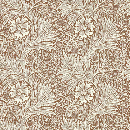 MORRIS & CO Marigold Wallpaper Contemporary, Floral Chocolate,Cream  Surflex-Printed Wallpaper - DBPW216955