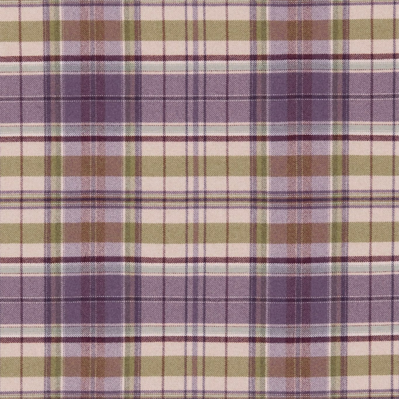 SANDERSON Byron Fabric Checks Mulberry,Sage   - DBYR233239