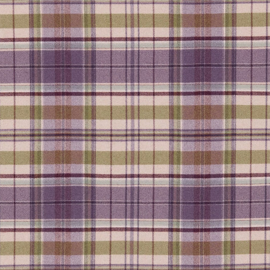 SANDERSON Byron Fabric Checks Mulberry,Sage   - DBYR233239