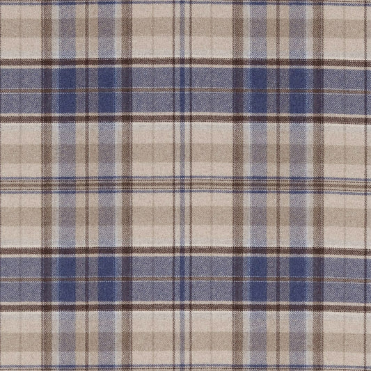 SANDERSON Byron Fabric Checks Indigo,Stone   - DBYR233240