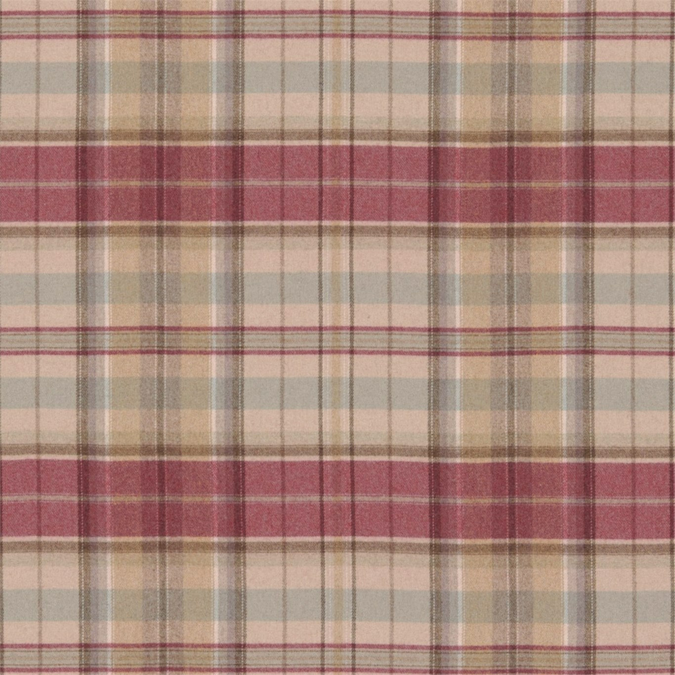 SANDERSON Byron Fabric Checks Cherry,Biscuit   - DBYR233243