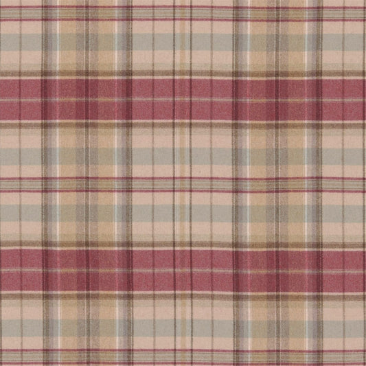 SANDERSON Byron Fabric Checks Cherry,Biscuit   - DBYR233243