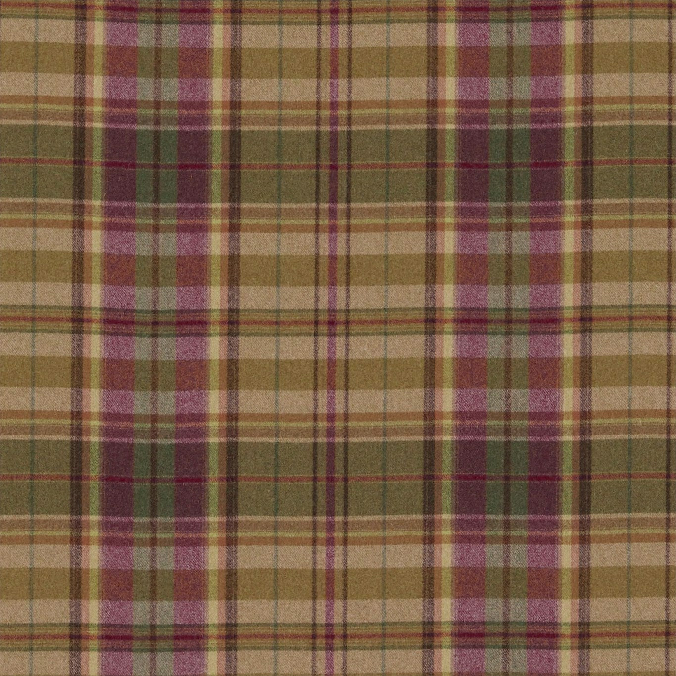 SANDERSON Byron Fabric Checks Caramel,Burgundy   - DBYR233244