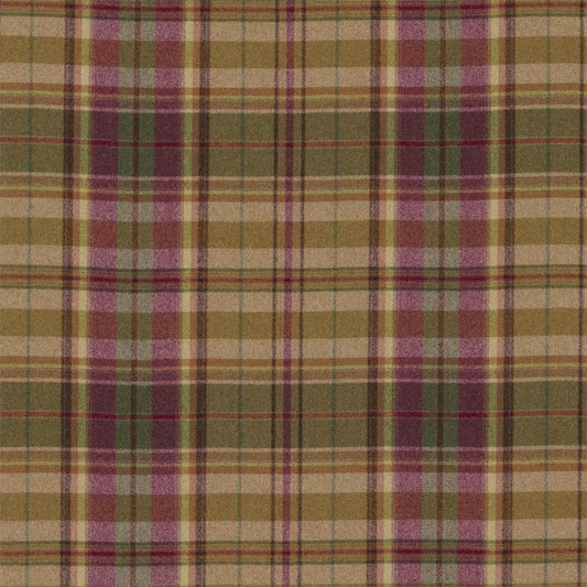 SANDERSON Byron Fabric Checks Caramel,Burgundy   - DBYR233244