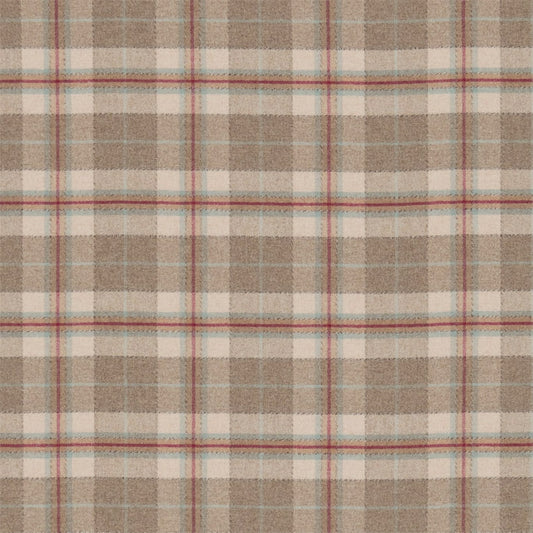 SANDERSON Milton Fabric Checks Cherry,Biscuit   - DBYR233250