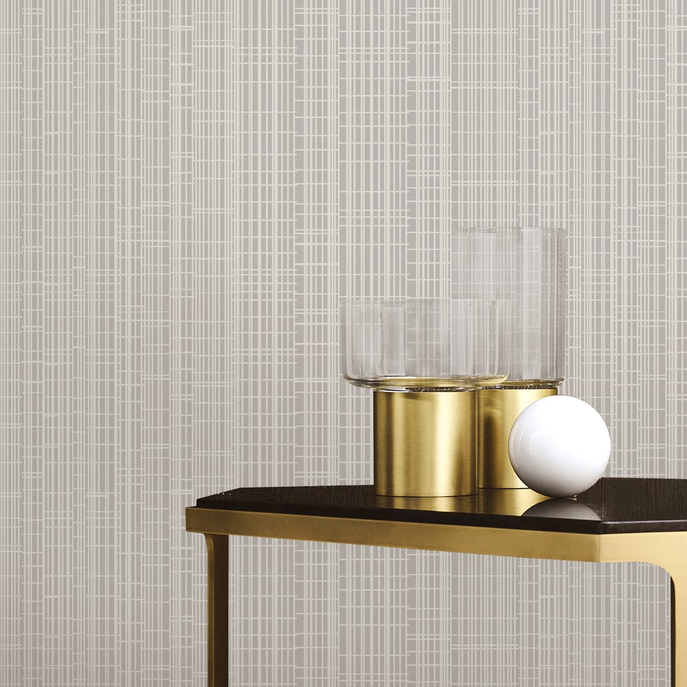 Galerie Wallcoverings  Designer Colours  Block Pattern   Silver Grey Shimmer  - DC30173