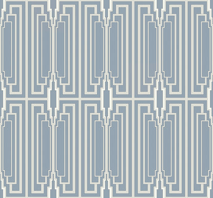 Collins & Company Deco 2 Manhattan Geometric Contemporary Blue Metallic  - DC60002