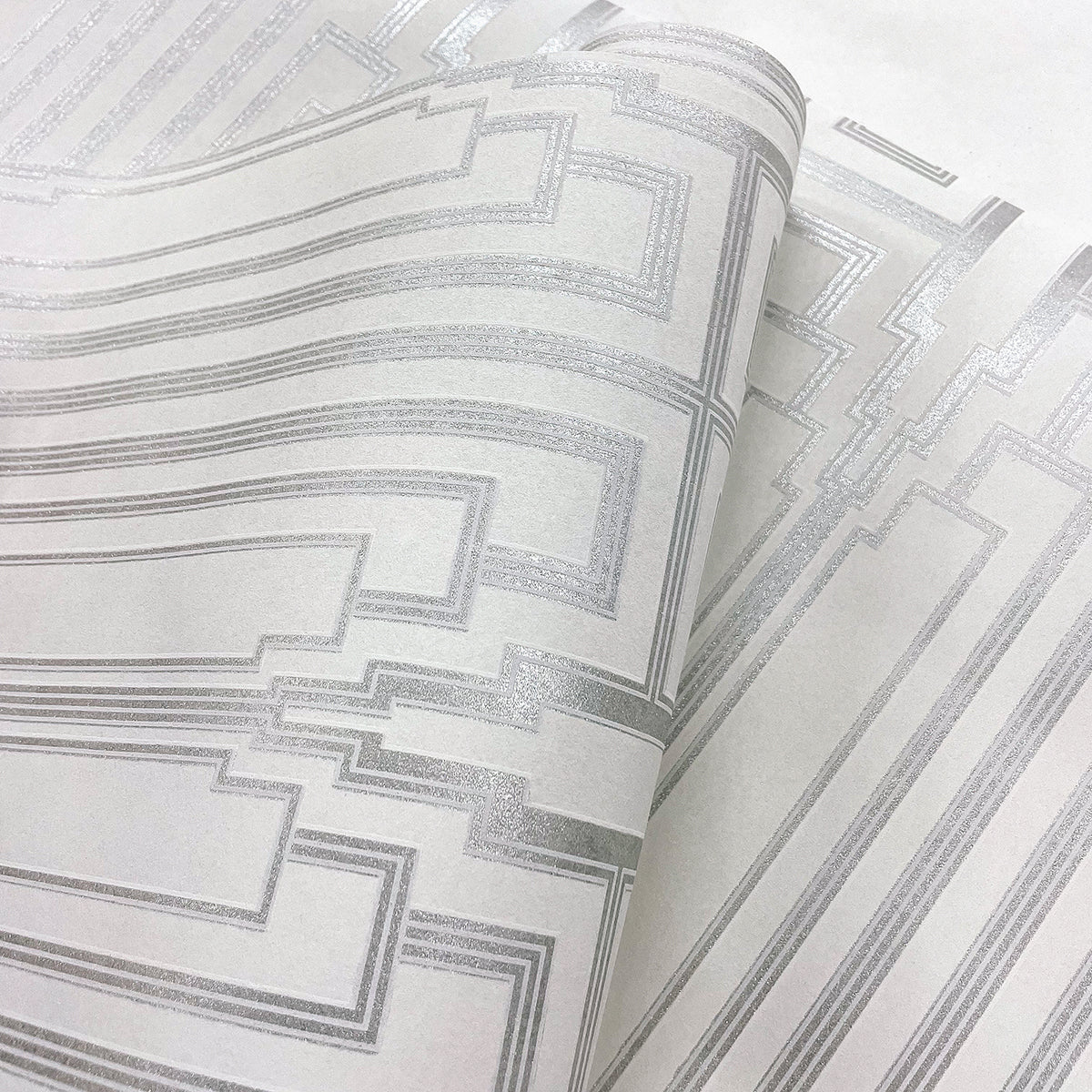 Collins & Company Deco 2 Manhattan Geometric Contemporary Silver Metallic  - DC60013