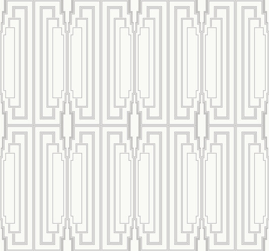 Collins & Company Deco 2 Manhattan Geometric Contemporary Silver Metallic Sidewall - DC60013