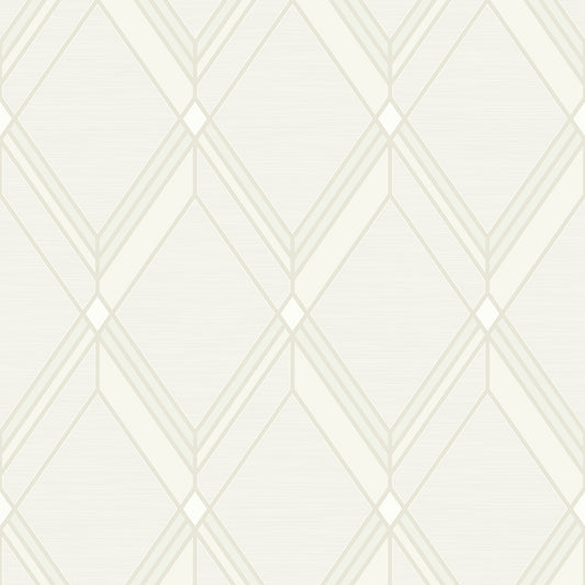 Collins & Company Deco 2 Brooklyn Diamond Geometric Contemporary Off-White Metallic Sidewall - DC60500