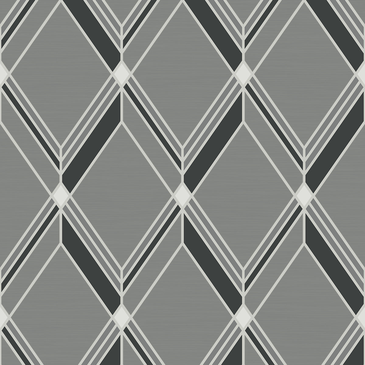 Collins & Company Deco 2 Brooklyn Diamond Geometric Contemporary Grey Metallic Sidewall - DC60504