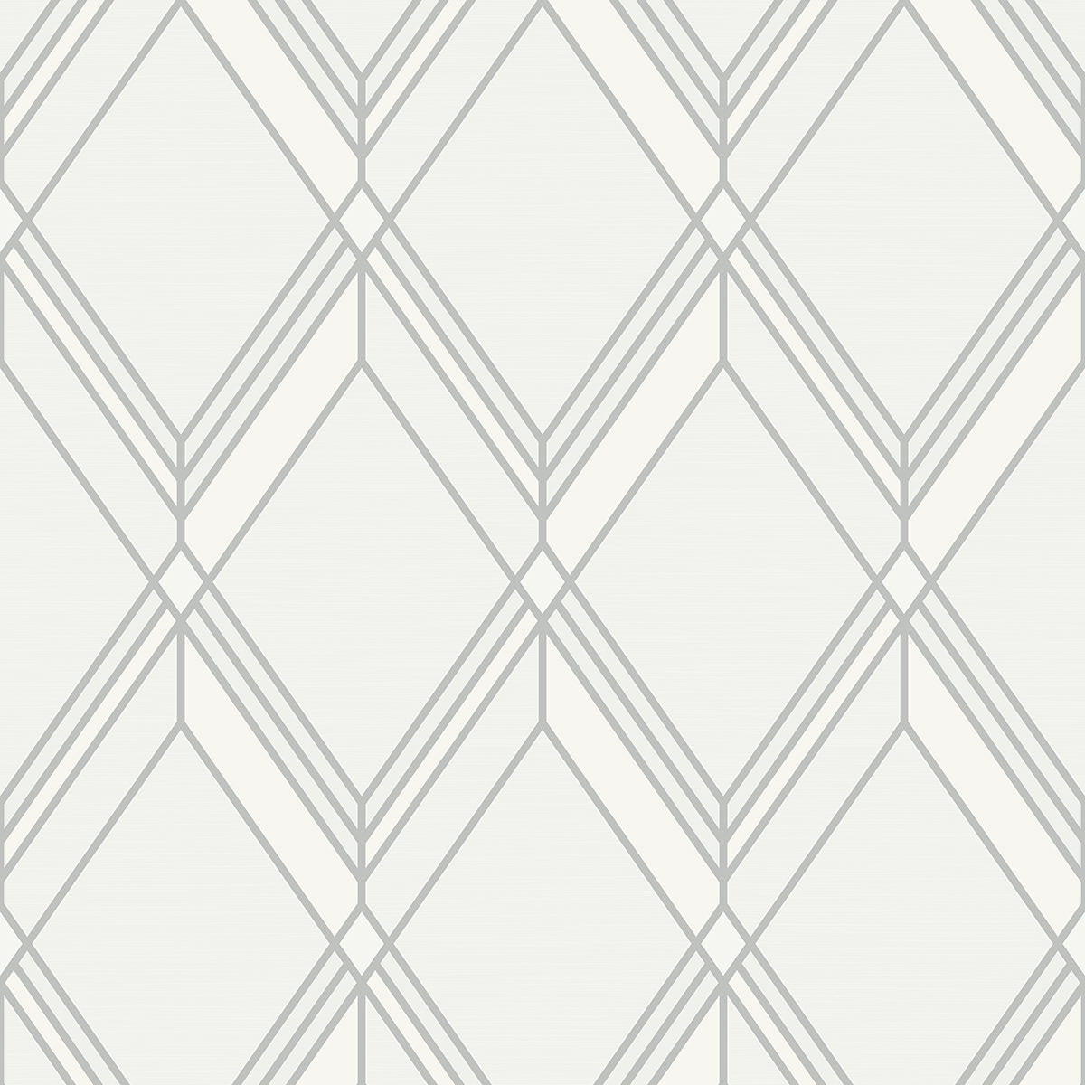 Collins & Company Deco 2 Brooklyn Diamond Geometric Contemporary Silver Metallic Sidewall - DC60510