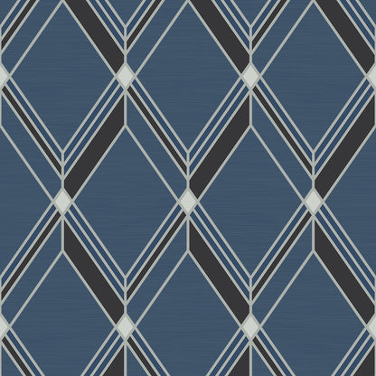 Collins & Company Deco 2 Brooklyn Diamond Geometric Contemporary Blue Metallic  - DC60512