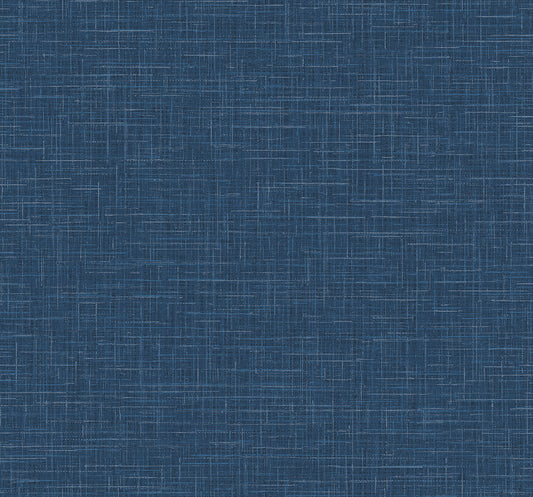 Collins & Company Deco 2 Glitter Faux Finish Linen Contemporary Blue Metallic Sidewall - DC60702