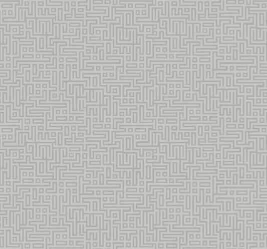 Collins & Company Deco 2 Rockefellar Maze Geometric Contemporary Grey Metallic Sidewall - DC60906