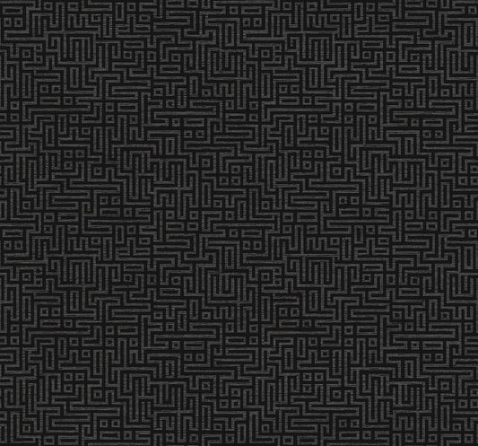 Collins & Company Deco 2 Rockefellar Maze Geometric Contemporary Black Metallic Sidewall - DC60910