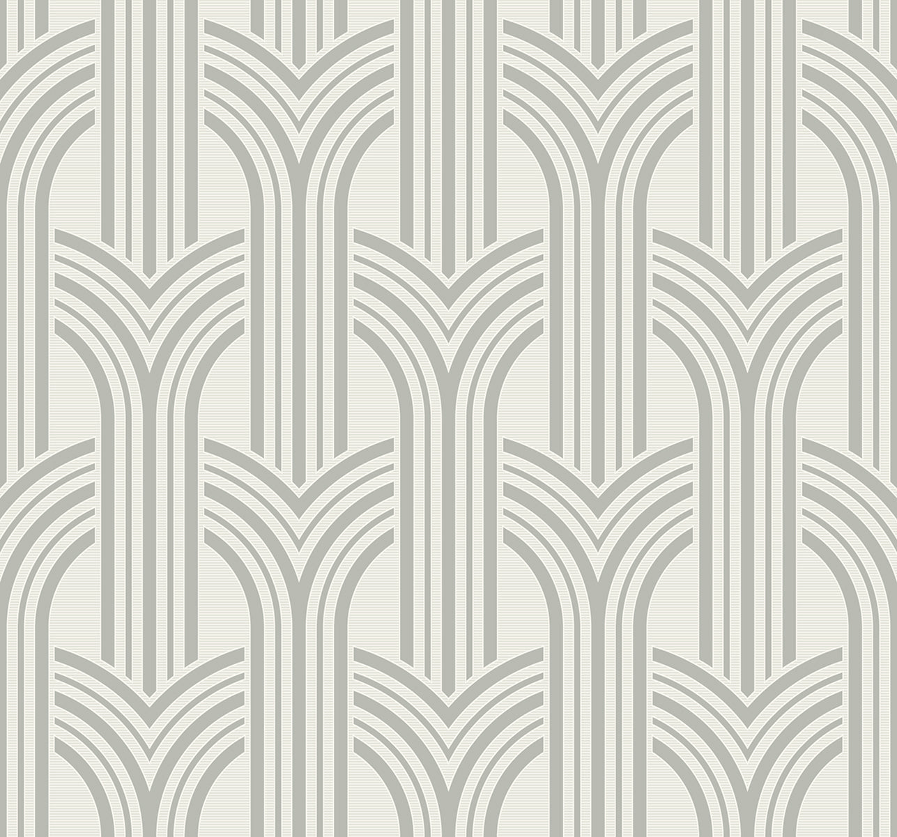 Collins & Company Deco 2 Broadway Arches Geometric Contemporary Silver Metallic Sidewall - DC61307