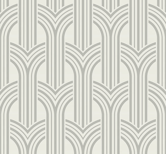 Collins & Company Deco 2 Broadway Arches Geometric Contemporary Silver Metallic Sidewall - DC61307