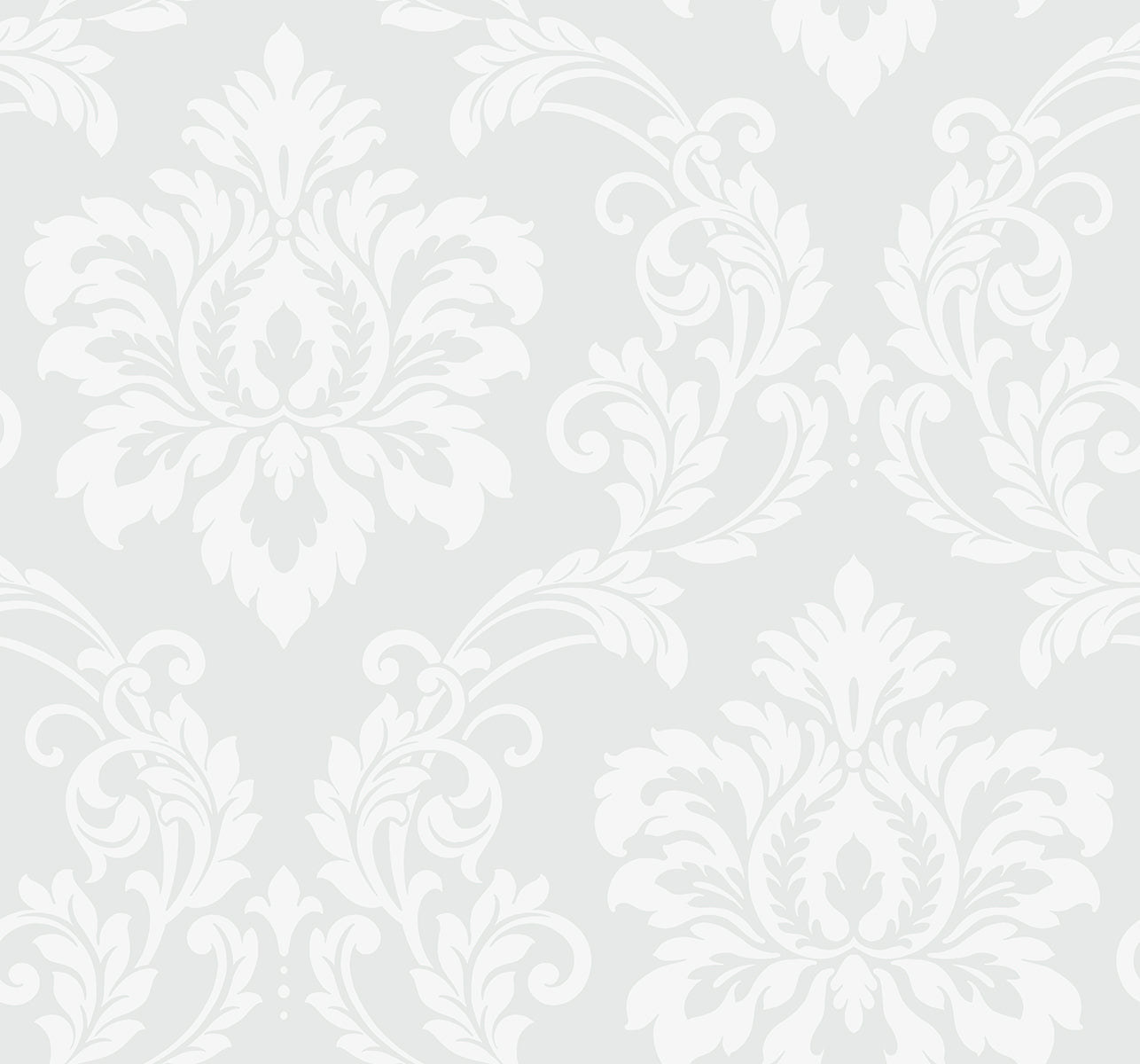 Collins & Company Deco 2 Deco Damask Damask Contemporary Off-White Matte Sidewall - DC61600