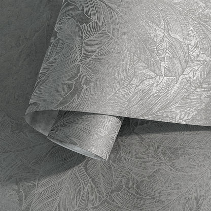 Collins & Company Deco 2 Deco Banana Leaf Botanical Contemporary Grey Metallic  - DC61708