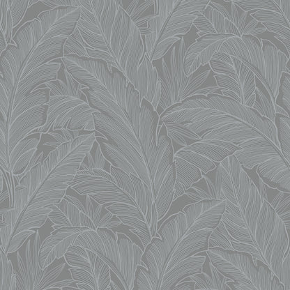 Collins & Company Deco 2 Deco Banana Leaf Botanical Contemporary Grey Metallic  - DC61708