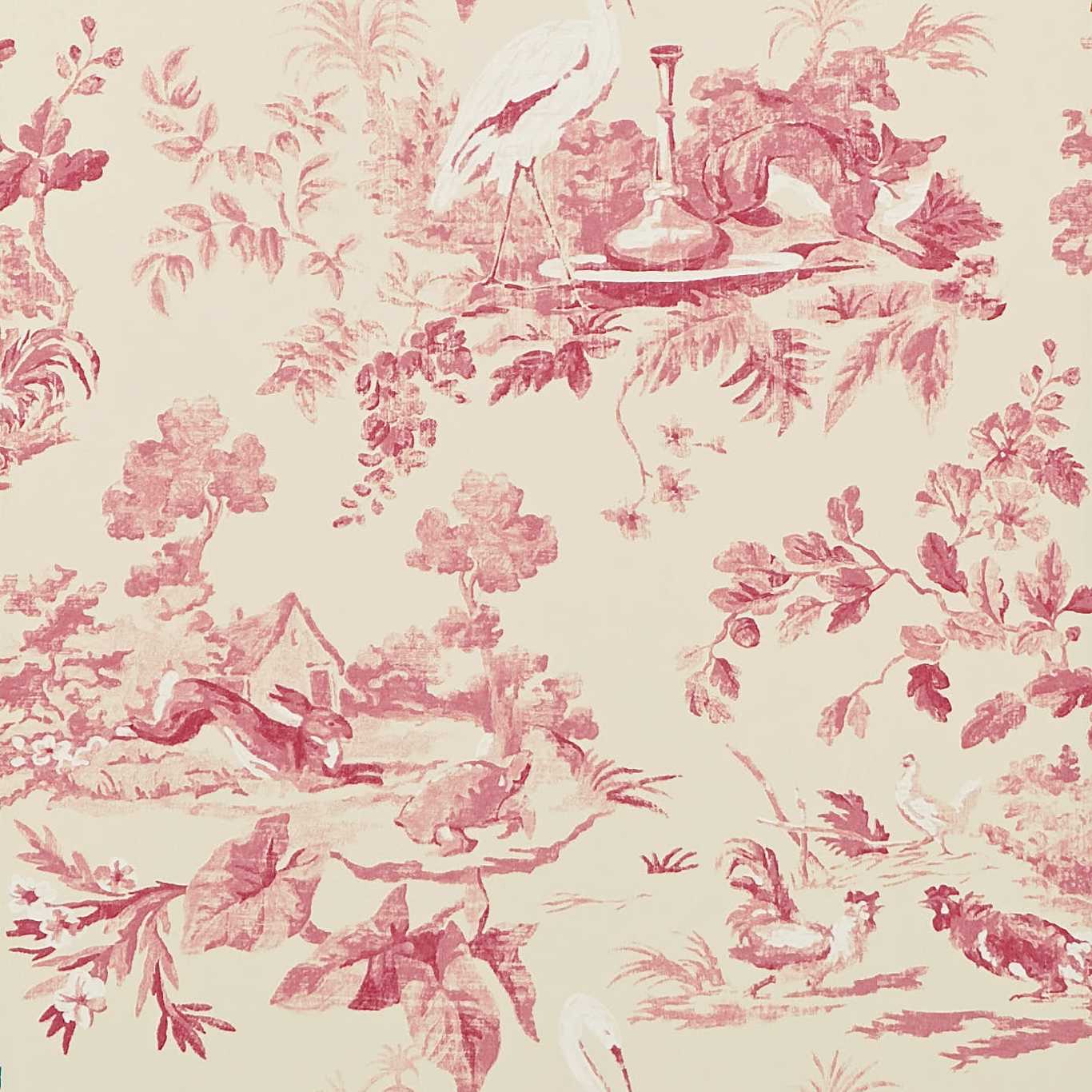 SANDERSON Aesop's Fables Wallpaper Other Pink  Gravure Printed Wallpaper - DCAVAE101