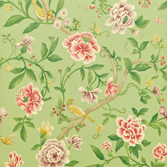 SANDERSON Porcelain Garden Wallpaper Leaves , Trees Rose, Fennel  Gravure Printed Wallpaper - DCAVPO101