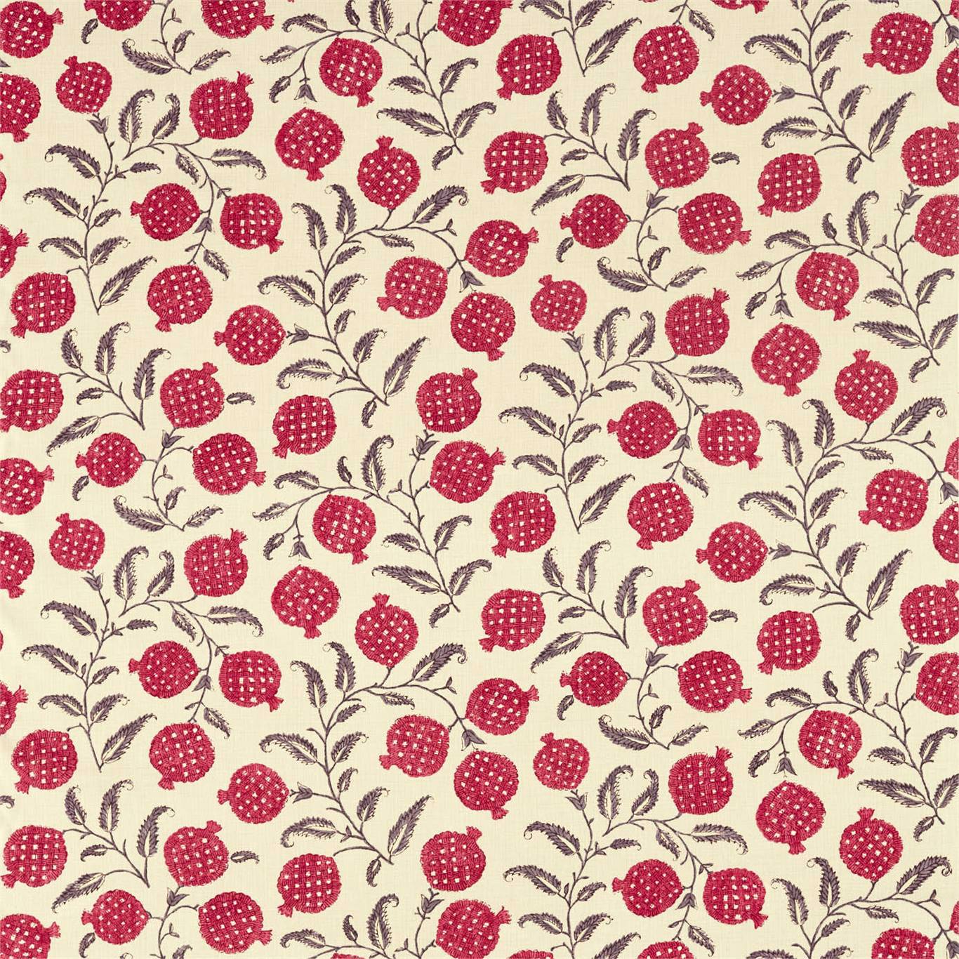 SANDERSON Anaar Fabric Leaves , Trees Tyrian Cherry   - DCEF226626